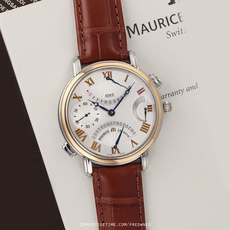 Pre-owned Maurice Lacroix Masterpiece Double Retrograde Manual Wind mp7018-ps101-110