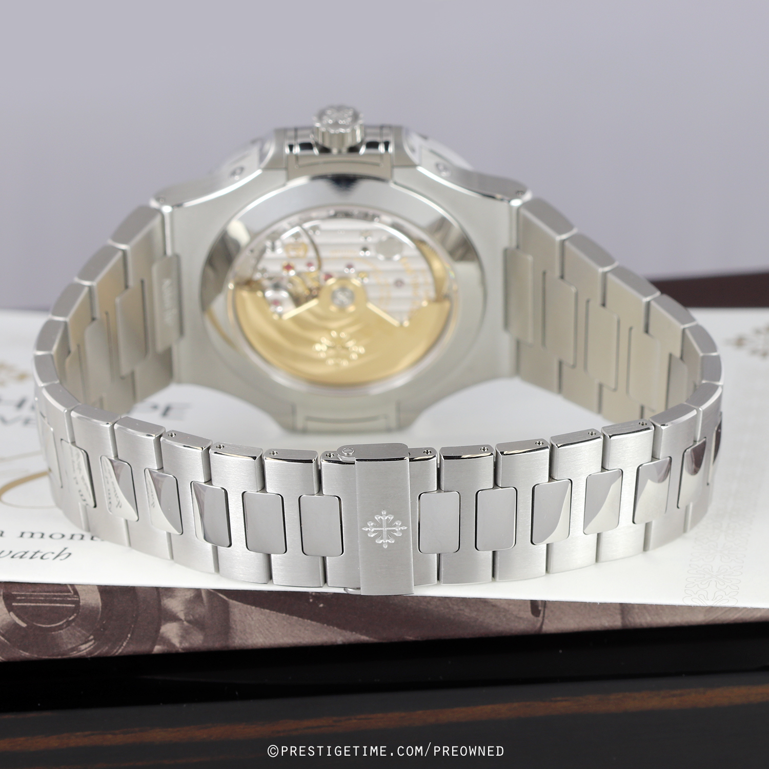 Pre-owned Patek Philippe Nautilus Annual Calendar Moonphase 5726