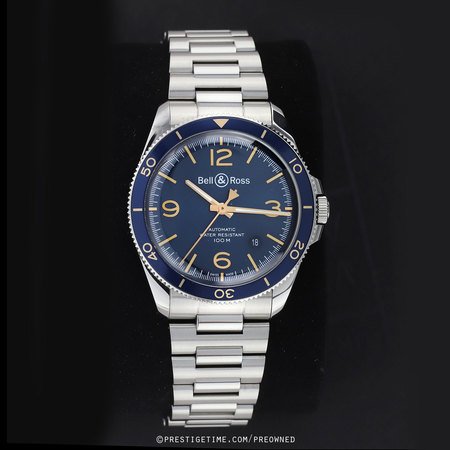 Pre-owned Bell & Ross BR V2-92 Aeronavale BRV292-BU-G-ST/SST