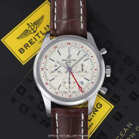 Pre-owned Breitling Transocean Chronograph GMT Limited ab045112/g772/740p