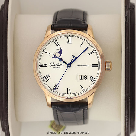 Pre-owned Glashutte Original Senator Panorama Date Moonphase 100-04-32-15-04