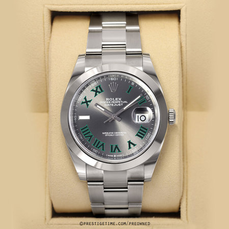 Pre-owned Rolex Datejust 41mm 126300 Slate Roman Oyster