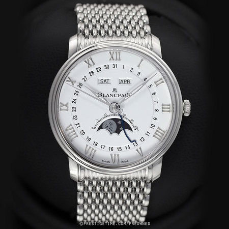 Pre-owned Blancpain Villeret Moonphase & Complete Calendar 40mm 6654-1127-mmb
