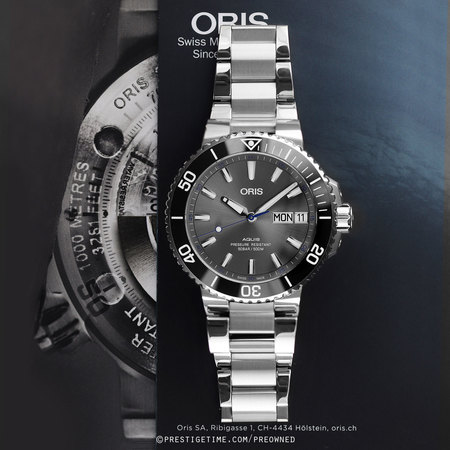 Pre-owned Oris Aquis Hammerhead Limited Edition 01 752 7733 4183-Set MB