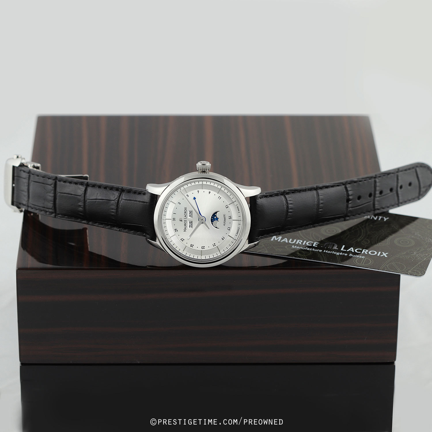 Pre-owned Maurice Lacroix Les Classiques Moonphase lc6068-ss001-131