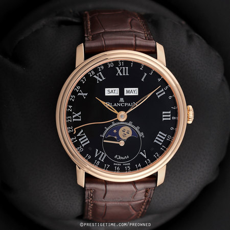 Pre-owned Blancpain Villeret Complete Calendar 8 Days 6639-3637-55b