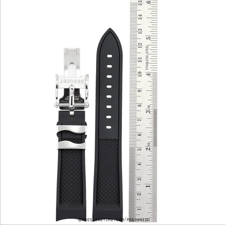 Breguet  Black Rubber Strap with Deployant Buckle
