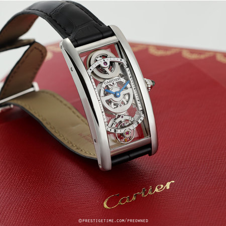 Pre-owned Cartier Tank Cintree Skeleton LIMITED whta0009