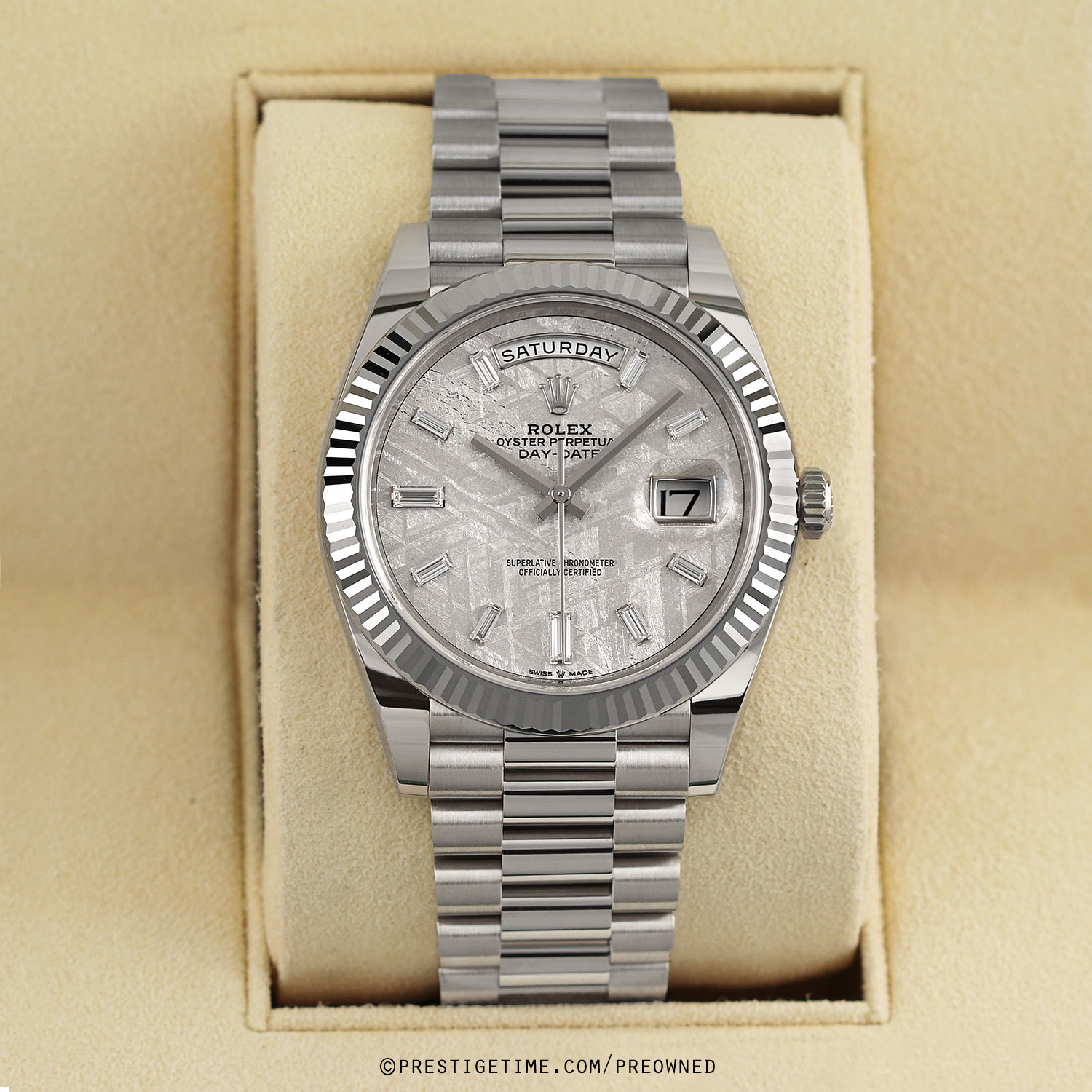 Pre-owned Rolex Day-Date 40mm White 