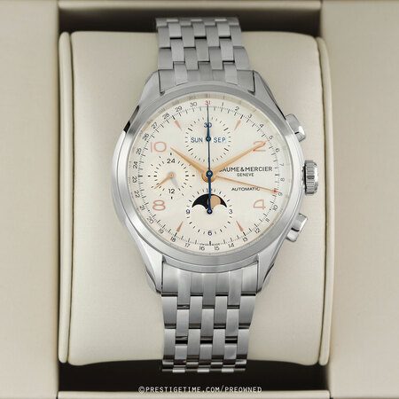 Pre-owned Baume & Mercier Clifton Chronograph Complete Calendar 43mm 10279