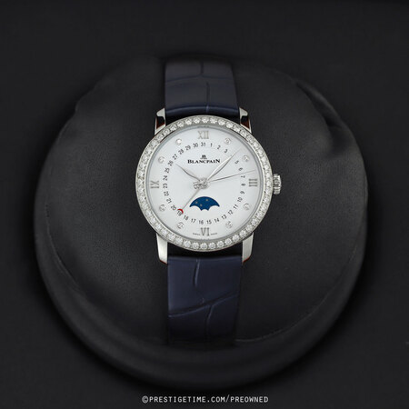 Pre-owned Blancpain Villeret Date & Moonphase 33.2mm 6126-4628-55b