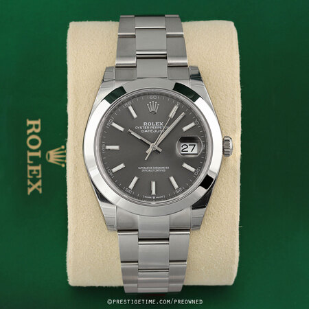 Pre-owned Rolex Datejust 41mm 126300 Dark Rhodium