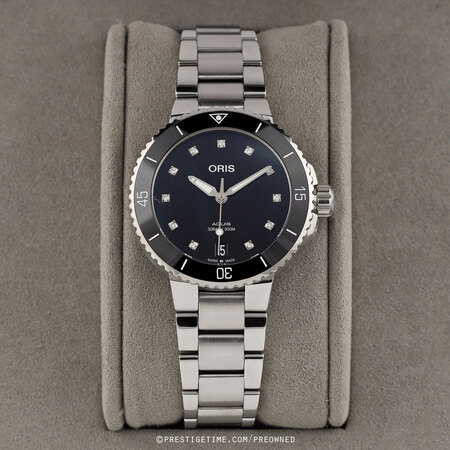 Pre-owned Oris Aquis Date Diamonds 36.5mm 01 733 7731 4194-07 8 18 05P