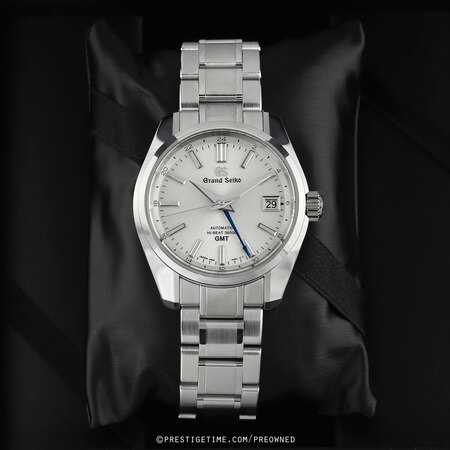 Pre-owned Grand Seiko Heritage Automatic GMT Hi Beat 36000 40mm sbgj201 Mount Iwate