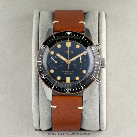 Pre-owned Oris Divers Sixty-Five Chronograph 01 771 7744 4354-07 5 21 45
