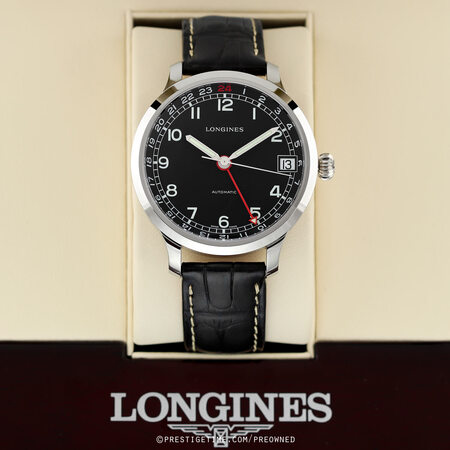 Pre-owned Longines Heritage Military 1938 24 Hour L2.789.4.53.3