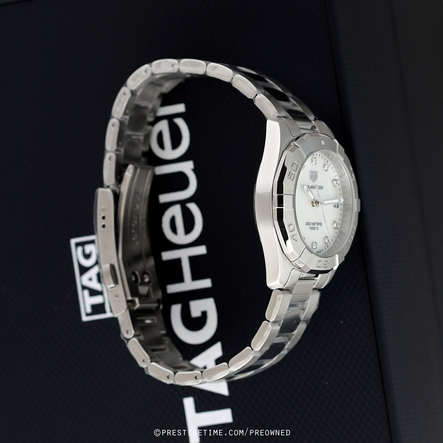 Pre-owned Tag Heuer Aquaracer Quartz Ladies 32mm wbd1314.ba0740