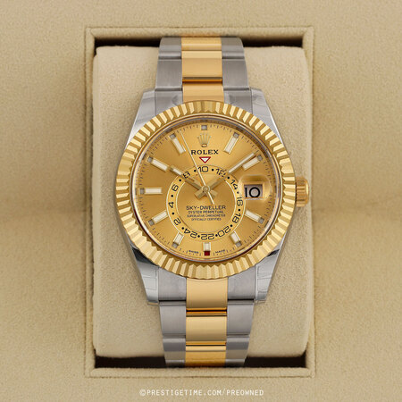 Pre-owned Rolex Sky Dweller 42mm 326933 Champagne