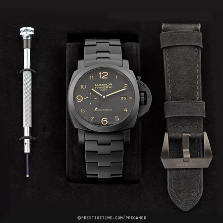 Pre-owned Panerai Luminor 1950 CERAMICA 3 Days GMT 44mm pam00438