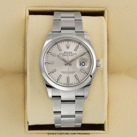 Pre-owned Rolex Datejust 36mm 126200 Silver Index Oyster