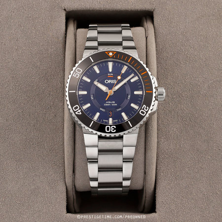 Pre-owned Oris Aquis Staghorn Restoration Limited Edition 01 735 7734 4185-Set MB