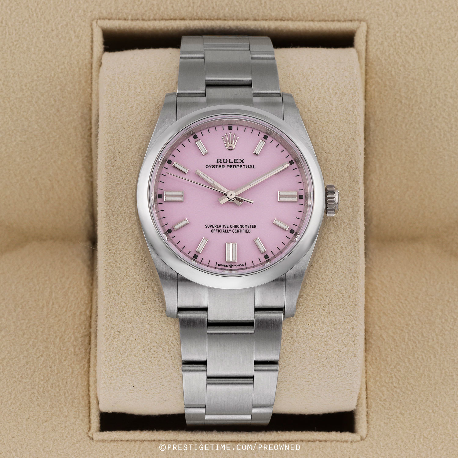 Pre-owned Rolex Oyster Perpetual 126000 Candy Pink