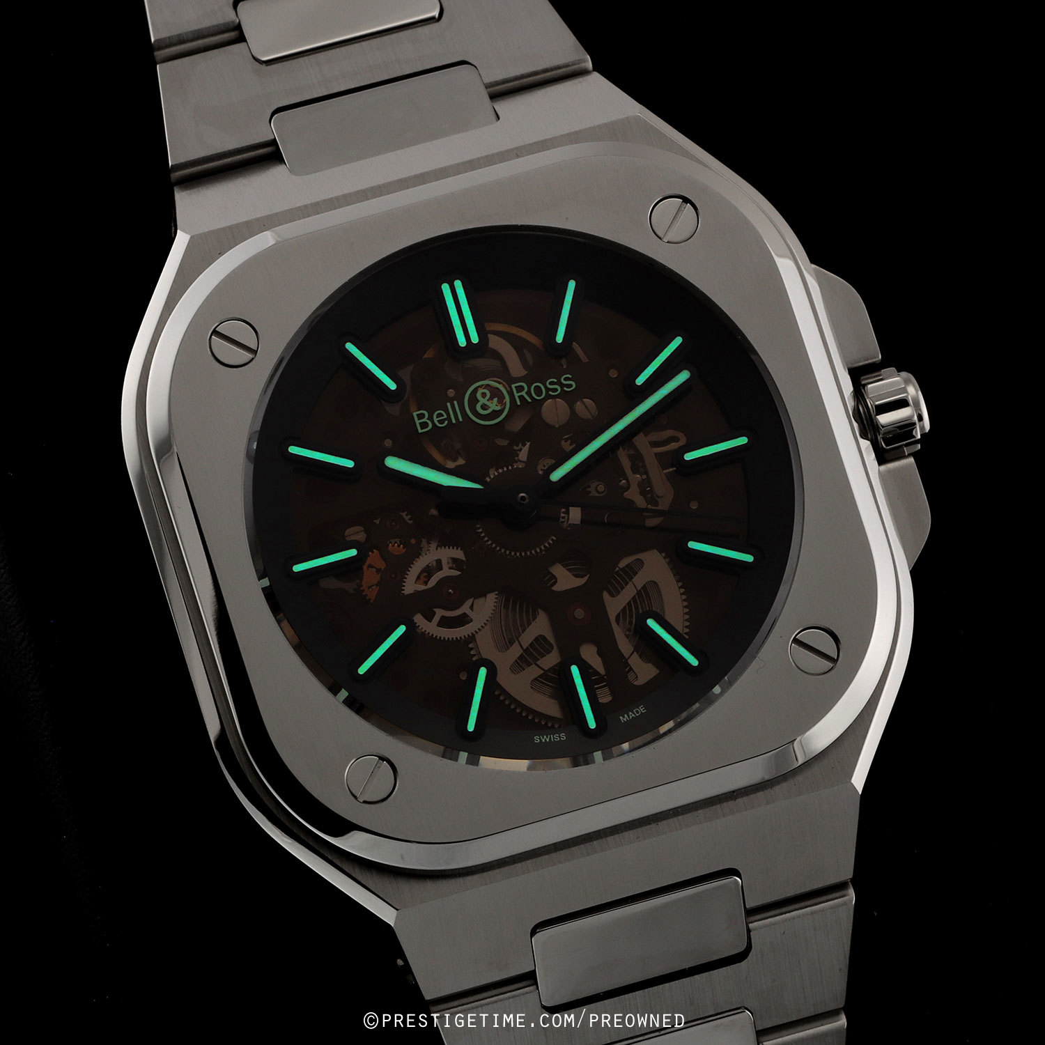 Pre-owned Bell & Ross BR 05 Skeleton Nightlum 40mm LIMITED EDITION ...