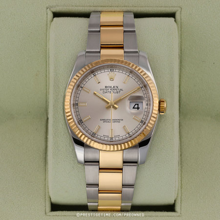 Pre-owned Rolex Datejust 36mm Stainless Steel and Yellow Gold 116233
