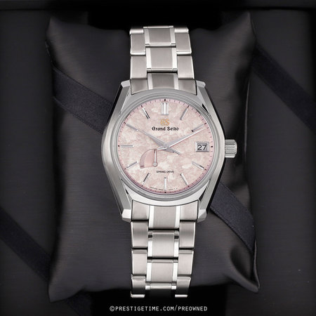 Pre-owned Grand Seiko Heritage Automatic Spring Drive 40mm sbga413 Shunbun Sping