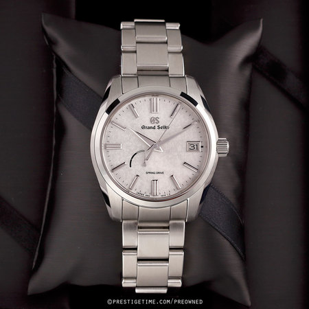 Pre-owned Grand Seiko Heritage Automatic Spring Drive 40mm sbga465 Kira-Zuri Morning Frost