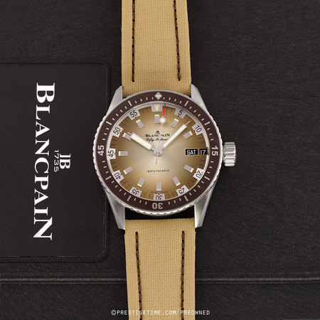 Pre-owned Blancpain Fifty Fathoms DESERT Bathyscaphe Day Date 70's 43mm 5052-1146-E52A