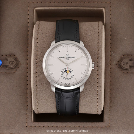 Pre-owned Girard Perregaux 1966 Date Moon Phases 40mm 49545-11-131-bb60