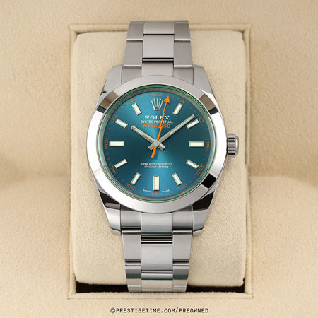 Pre-owned Rolex Milgauss 40mm 116400gv Blue