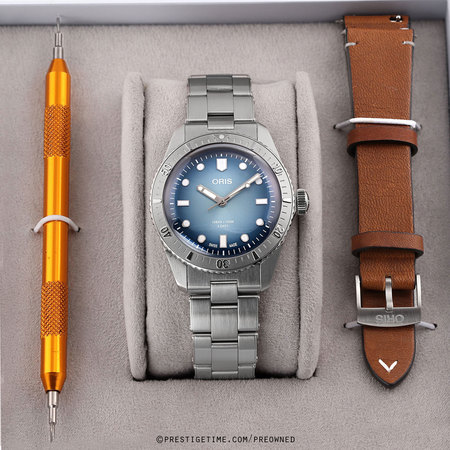 Pre-owned Oris CHRONOS LIMITED EDITION Divers Sixty Five Caliber 400 38mm 01 400 7774 4015-Set