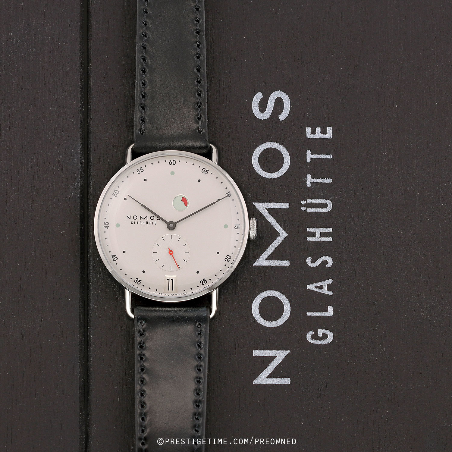 Pre-owned Nomos Glashutte Metro Datum Gangreserve 37mm 1101