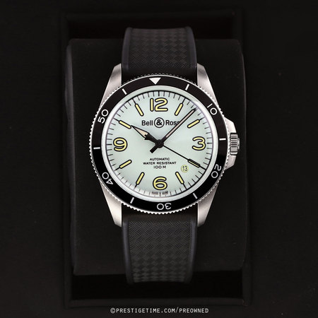 Pre-owned Bell & Ross BR V2-92 FULL LUME 41mm BRV292-LUM-ST/SRB