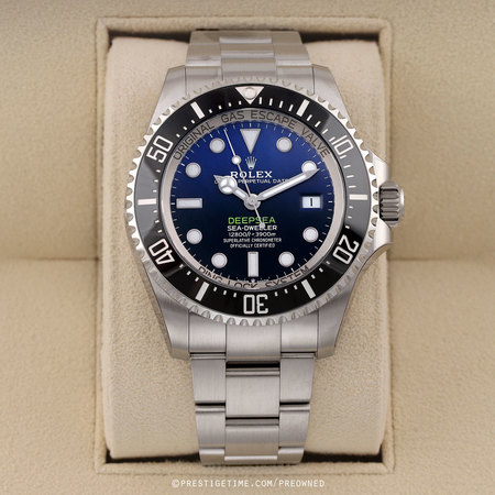 Pre-owned Rolex 2023 FULLY STICKERED James Cameron Deepsea 44mm 136660 D-Blue