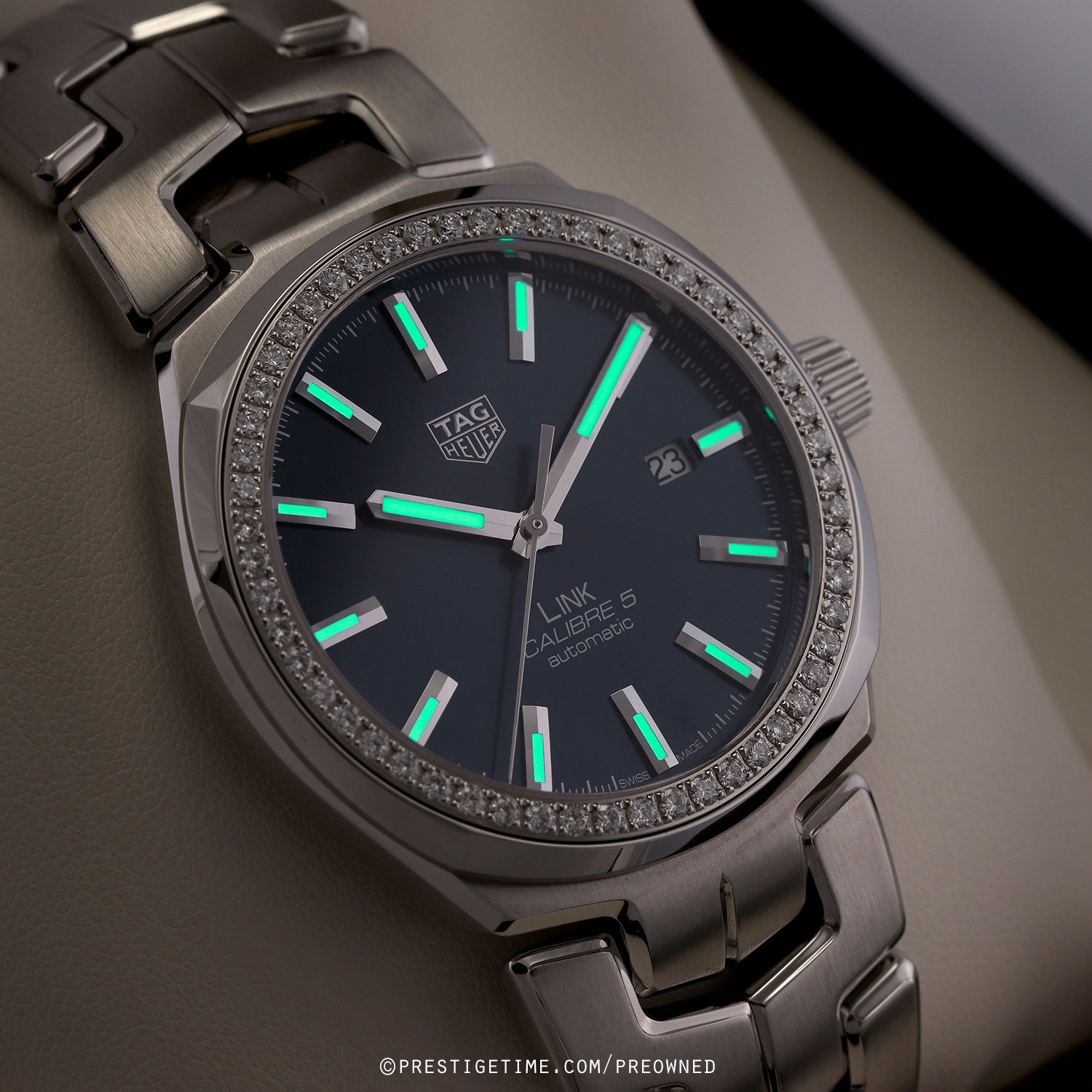 TAG Heuer Link Caliber 5 Automatic Ladies watch Diamond Bezel & Hour Markers TAG Heuer Link Date - 32 mm - WBC1312.BA0600 | TAG Heuer main image 3