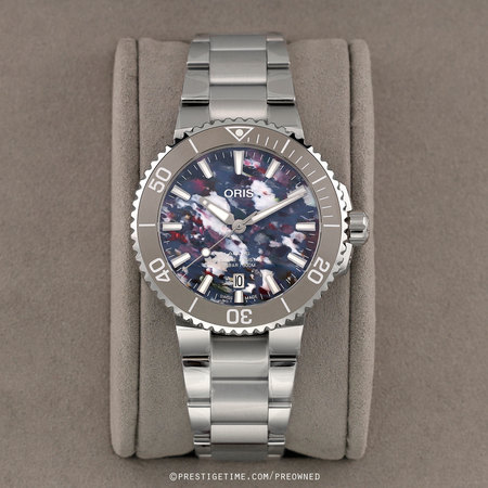 Pre-owned Oris Aquis Date Upcycle PET Plastic 41.5mm 01 733 7766 4150-Set