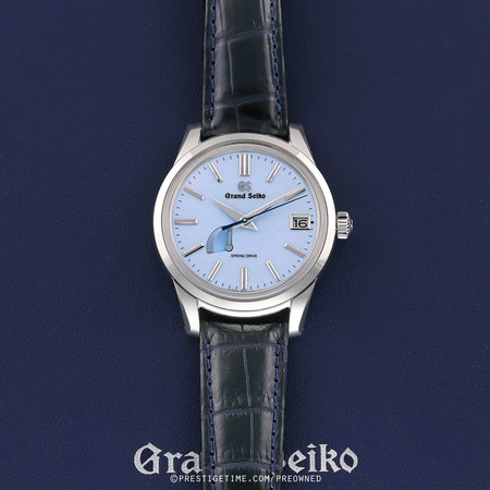 Pre-owned Grand Seiko Heritage Spring Drive 41mm Blue Snowflake sbga407