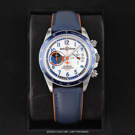 Pre-owned Bell & Ross LIMITED EDITION BR V2-94 Racing Bird Chronograph 41mm BRV294-BB-ST/SCA