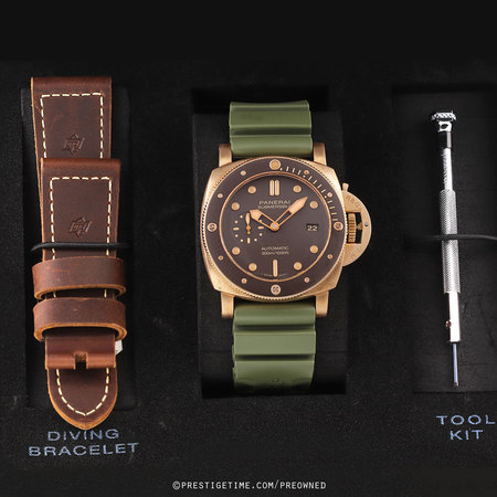 Pre-owned Panerai Submersible Bronzo Automatic 47mm pam00968