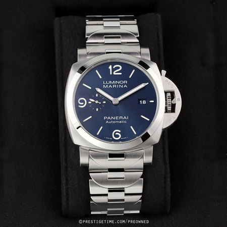 Pre-owned Panerai Luminor Marina Specchio Blu 44mm pam01316
