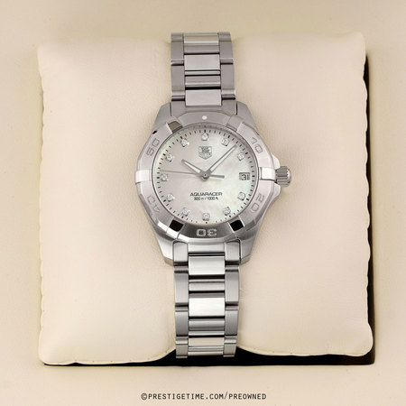 Pre-owned Tag Heuer Aquaracer Quartz Ladies 32mm way1313.ba0915