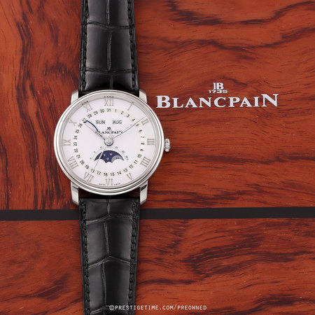 Pre-owned Blancpain Villeret Complete Calendar & Moonphase 40mm 6654a-1127-55b