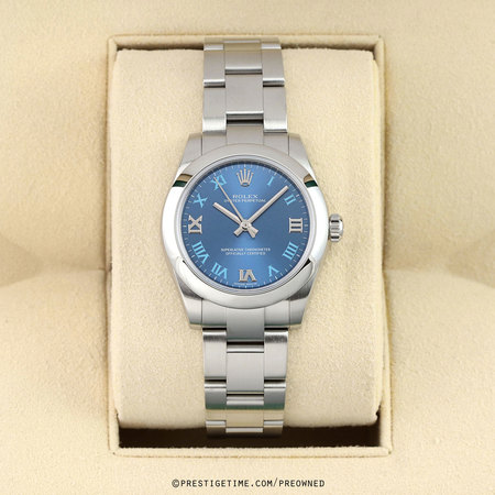 Pre-owned Rolex Oyster Perpetual 31mm 177200 Azzurro Blue