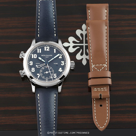 Pre-owned Patek Philippe Calatrava Pilot Travel Time 37.5mm 7234g-001