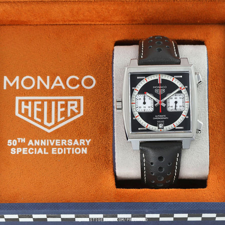 Pre-owned Tag Heuer Limited Edition 50th Anniversary Monaco Chronograph CAW211Y.FC6469