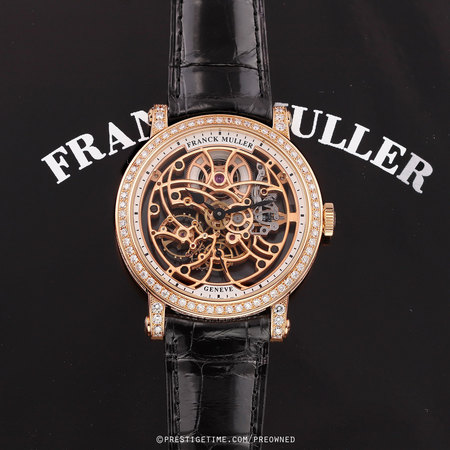 Pre-owned Franck Muller Classic Round Skeleton 44mm 7045 B S6 SQT D 5N