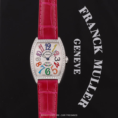 Pre-owned Franck Muller Cintree Curvex Color Dream Quartz 7502 QZD 1R COL DRM AC Silver